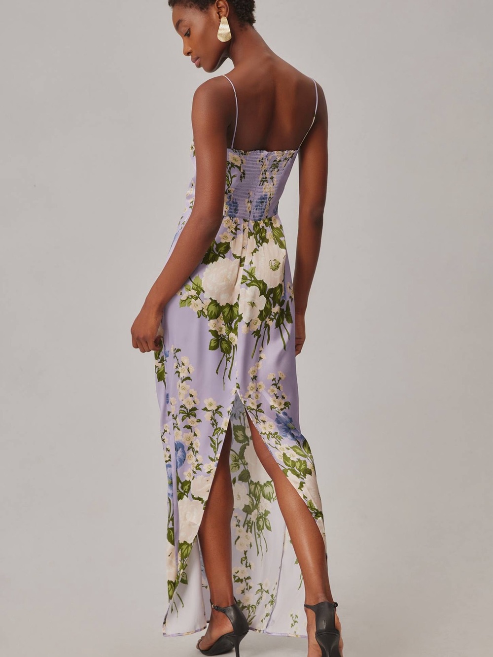 Reformation Lilac Floral Frankie Slip Maxi Dress - Picture 4 of 15